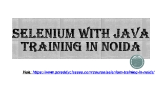 SELENIUM WITH JAVA TRAINING IN NOIDA