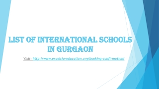 List of international schools in Gurgaon