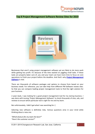 Top 8 Project Management Software Review Sites for 2019