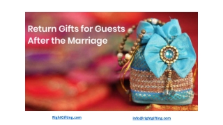 Indian Wedding Return Gifts for Guests