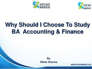 Study BA Accounting & Finance In UK