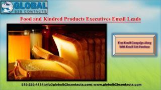 Food and Kindred Products Executives Email Leads