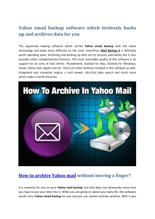 Yahoo Email Backup