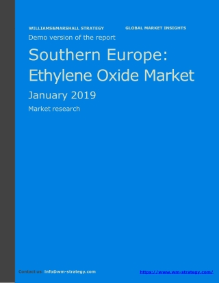 WMStrategy Demo Southern Europe Ethylene Oxide Market January 2019