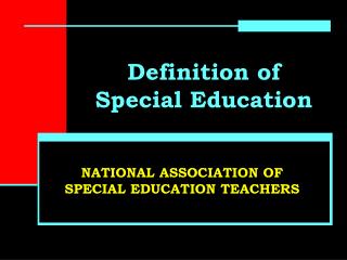 Definition of Special Education