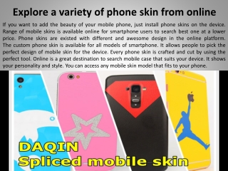 Explore a variety of phone skin from online