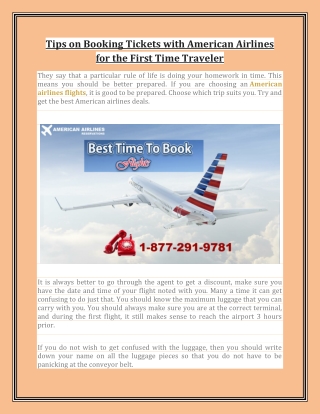 Tips on Booking Tickets with American Airlines for the First Time Traveler