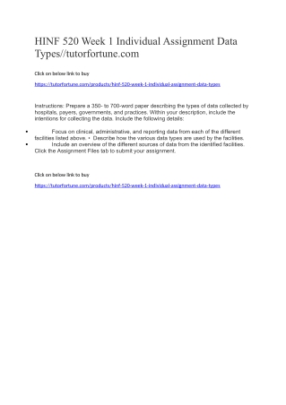 HINF 520 Week 1 Individual Assignment Data Types//tutorfortune.com
