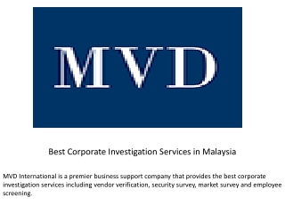 Best Corporate Investigation Services in Malaysia