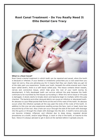 Root Canal Treatment - Do You Really Need it | Elite Dental Care Tracy