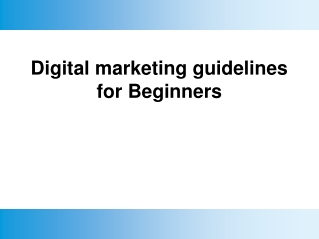 Digital marketing guidelines for Beginners