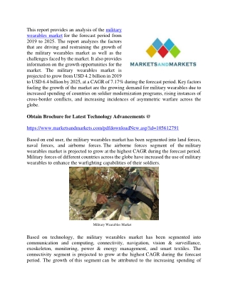 Military Wearables Market - Trends, Growth Propellers, Segmentation And Top Players