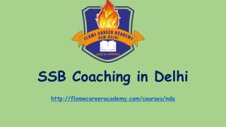 SSB Coaching in Delhi - Flamecareeracademy