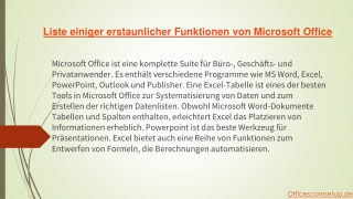 Liste einiger erstaunlicher Funktionen von Microsoft Office | office.com/setup