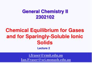 General Chemistry II 2302102