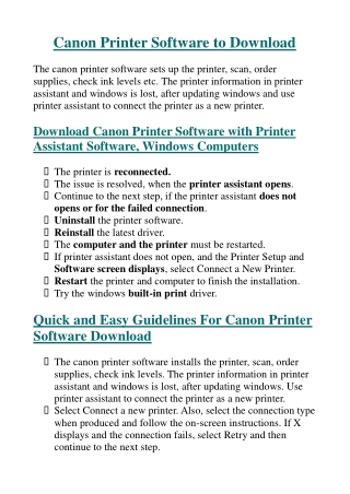 Canon Printer Software to Download