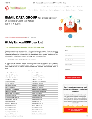 ERP Customers Email List