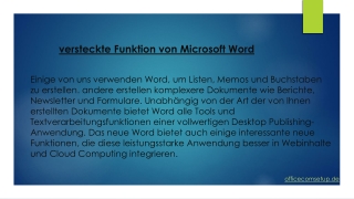 10 versteckte Funktion von Microsoft Word | office.com/setup