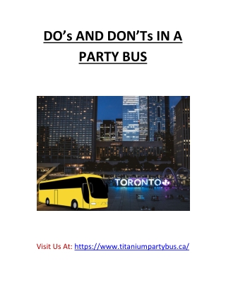 DO’s AND DON’Ts IN A PARTY BUS
