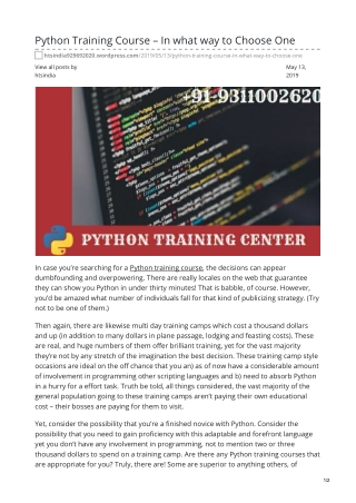 Top Best Python Training Institute in Delhi, NCR