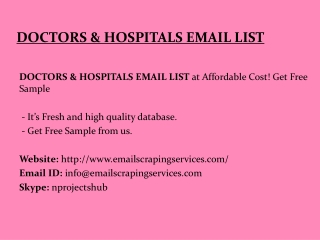 Doctors & Hospitals Email List