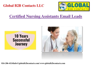 Certified Nursing Assistants Email Leads