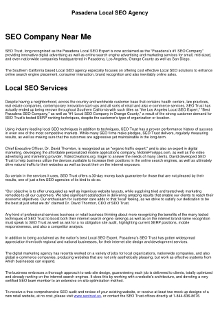 Pasadena Local SEO Company