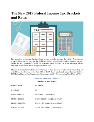 The New 2019 Federal Income Tax Brackets and Rates