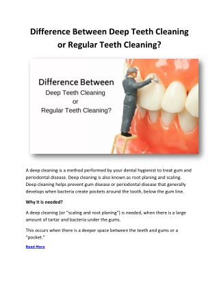 Difference Between Deep Teeth Cleaning or Regular Teeth Cleaning?