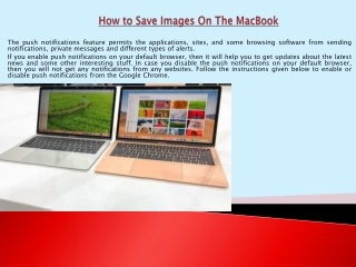 How to Save Images On The MacBook