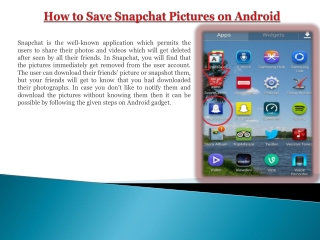 How to Save Snapchat Pictures on Android