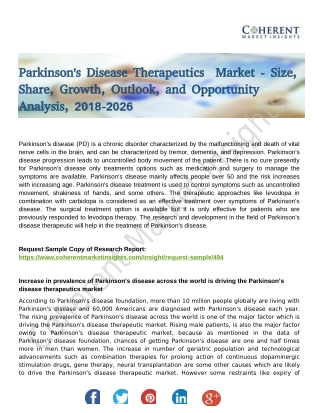 Parkinson’s Disease Therapeutic Market Research 2026: Region Wise Analysis of Top Players in Market by its Types and App