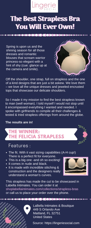 The Felicia Strapless - Best Lingeries - Lingerie Social
