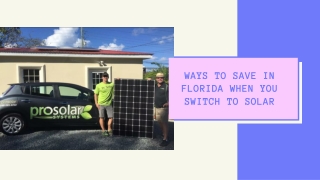 Ways to Save in Florida When You Switch to Solar