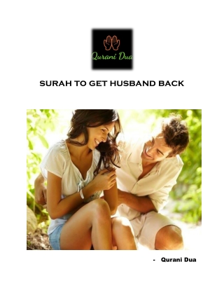 Surah to get husband back - Qurani Dua