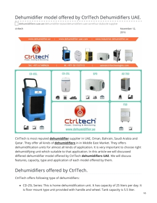 Dehumidifier model offered by CtrlTech Dehumidifiers UAE. #DehumidifierDubai #dehumidifiersupplier #Dehumidifie