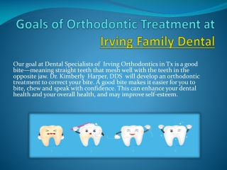 Goals of Orthodontic Treatment at Irving Family Dental