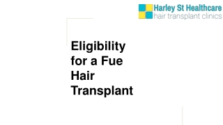 Eligibility for a Fue Hair Transplant