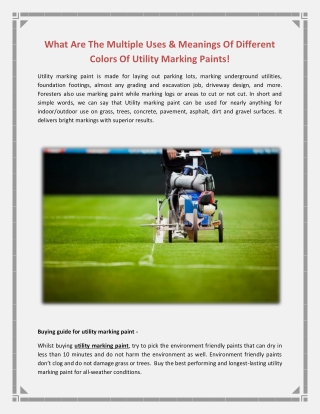 What Are The Multiple Uses & Meanings Of Different Colors Of Utility Marking Paints!