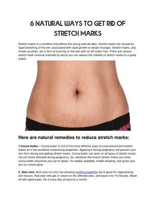 6 Natural Ways To Get Rid Of Stretch Marks