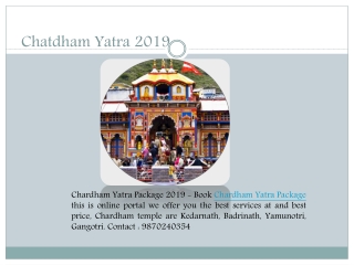 Chardham Yatra 2019