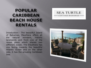 Popular Caribbean beach house rentals