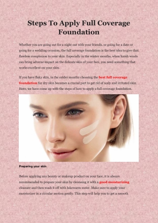 Steps To Apply Full Coverage Foundation