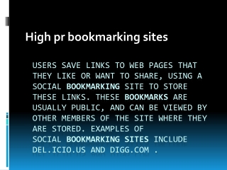 high pr bookmarking sites