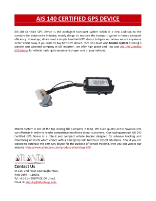 AIS 140 CERTIFIED GPS DEVICE