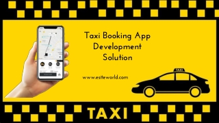 Taxi Booking App Development Solution