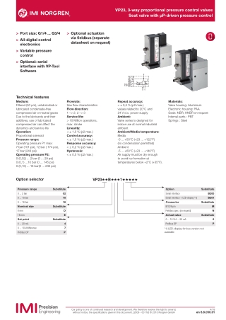 IMI NORGREN Watson Smith MTL Proportional pressure control valve IP2 Converter