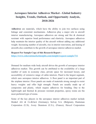 Aerospace Interior Adhesives Market