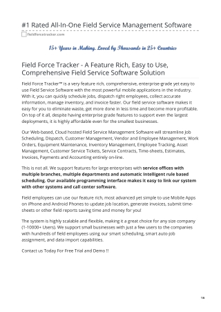 fieldforcetracker -#1 Rated All-In-One Field Service Management Software