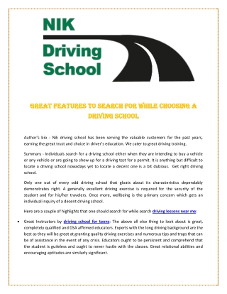 Driving Schools